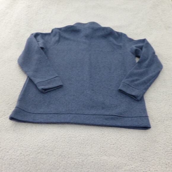 Eddie Bauer Sweater Mens XL 1/4 Button Pullover Hiking Outdoor Camp Blue - Picture 2 of 10